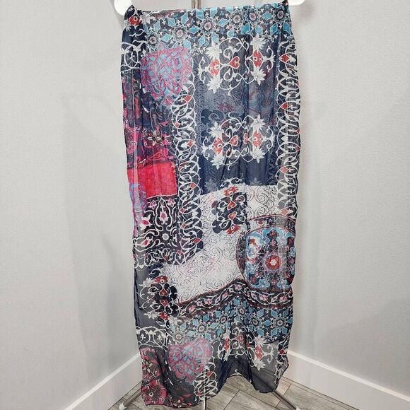 Light Wide Long Shawl Abstract Scarf Wrap - Picture 2 of 4